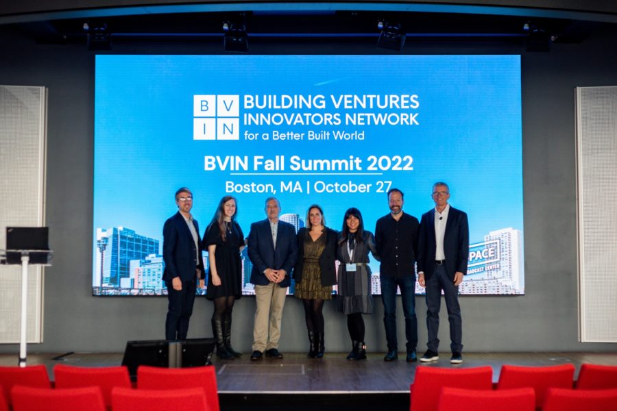 The Building Ventures team at our BVIN Fall Summit 2022. From left: Gregg Wallace, Ceillie Clark-Keane, Jesse Devitte, Heather Widman, Mayra Soto, Travis Connors, and Allen Preger.