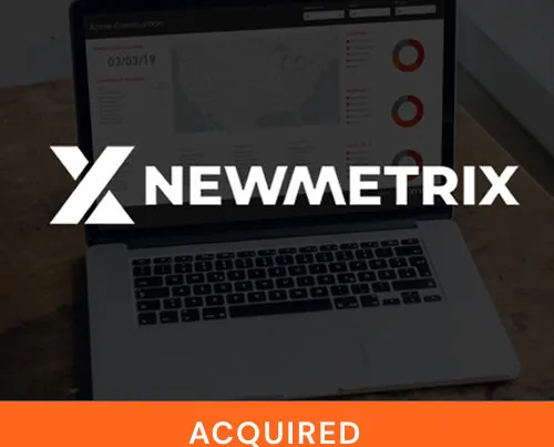 Newmetrix logo with acquired banner